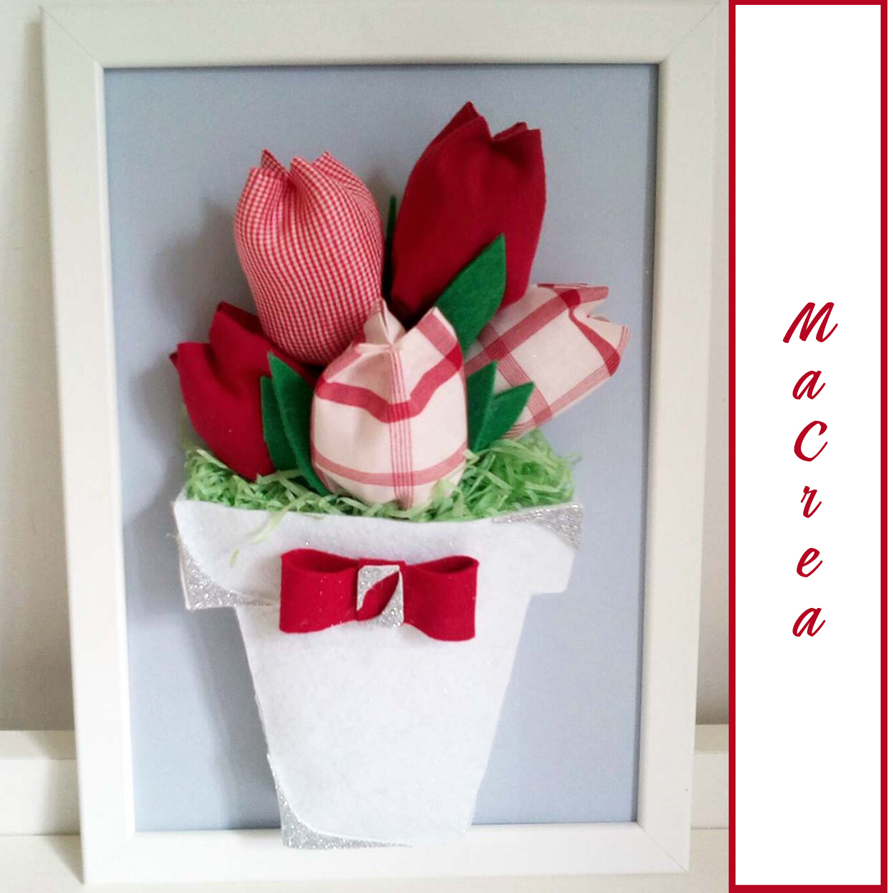 Cornice con tulipani rossi realizzato by MaCrea