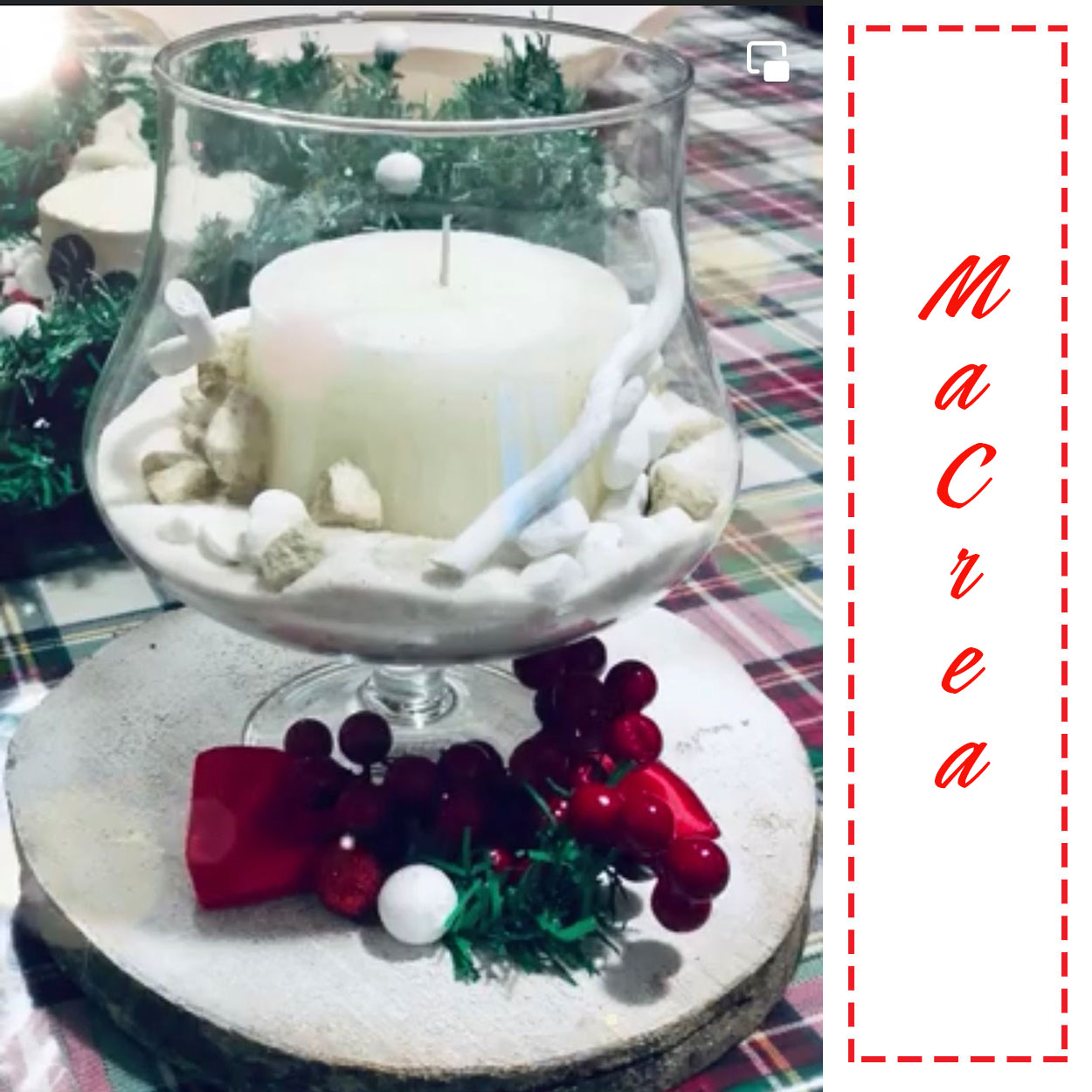 Centrotavola natalizio con candela by MaCrea